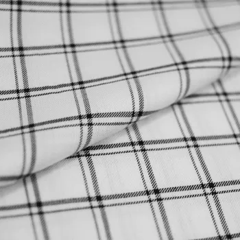 Košilovina 21884 bílá, černé káro, š.150