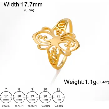 Prsten Filigránový prsten z oceli | dámský šperk - Zlatá barva , 10
