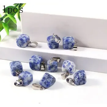 Náhrdelník Dámský reiki náhrdelník s krystalem | přírodní kámen, minerální šperk 1 ks - Přírodní modrá bílá