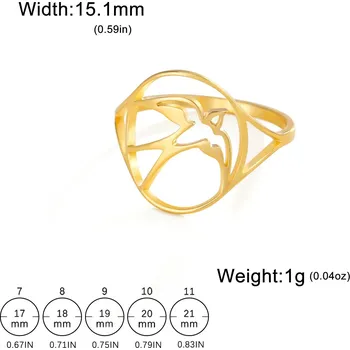 Prsten Ocelový prsten s motivem zvířete | dámský šperk - 13 Swallow Gold , 10