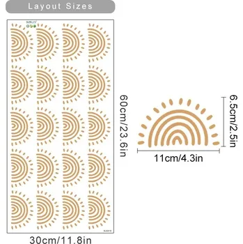 Samolepící dekorace Boho duha slunce a mraky na zeď | dětská dekorace, vinylová samolepka - SL6201B