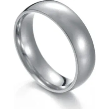 Prsten Ocelový prsten pro páry hladký | snubní prsten, módní šperk - Stříbro 6 mm , 7