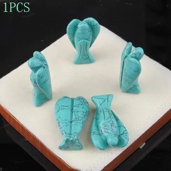 Anděl strážný přírodní kámen | domácí dekorace 1 ks - Syntetická tyrkysová