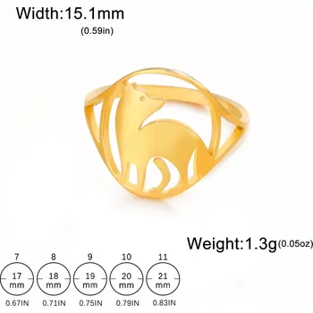 Prsten Ocelový prsten s motivem zvířete | dámský šperk - 14 Psí zlato , 8
