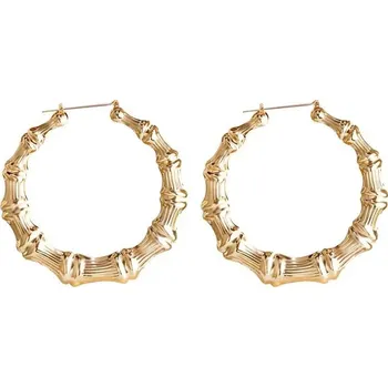 Náušnice Velké kruhové náušnice s bambusovým motivem pro ženy a dívky | náušnice, šperky - ME073G