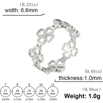 Prsten Prsten čtyřlístek pro štěstí | dámský šperk - Styl A - Ocel , 8