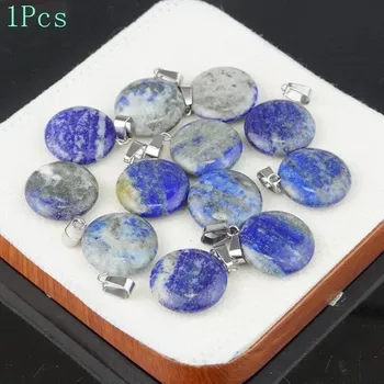 Přívěsek Přívěsek přírodní kámen s náhrdelníkem | minerální šperk 1 ks - Přírodní lapis lazuli