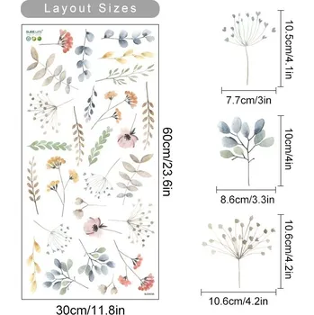 Samolepící dekorace Dětské květinové samolepky na zeď | samolepky na stěnu, dekorace do pokojíčku - SL6493B