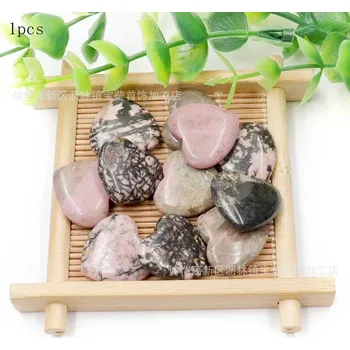 Přírodní kámen Přírodní kámen srdce multicolor | Dekorační krystal 1 ks - Přírodní rodonit , 1ks 20x6mm