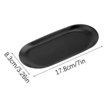 Šperkovnice Nerezový oválný organizér na šperky | oválný tác, organizér stolu - Malá černá