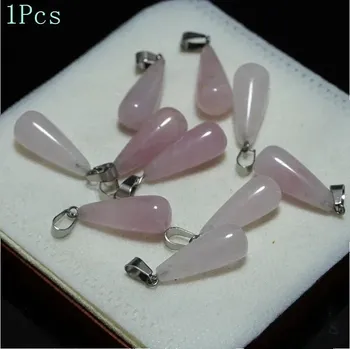 Přívěsek Krystal přívěsek 25x10mm | přívěsek, minerální kámen 1 ks - Přírodní Rose Quartz