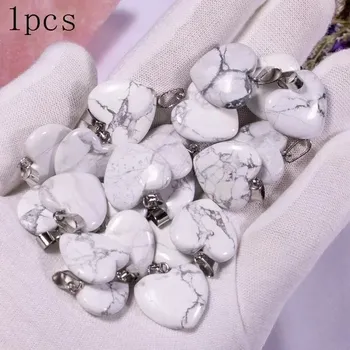 Sběratelství Přírodní krystal srdce reiki | Minerální kámen, šperk 1 ks - Přírodní tyrkysová , 1ks 20x6mm