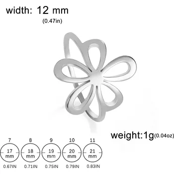 Prsten Prsten s květinovým motivem | ocelový šperk - Stříbro , 7