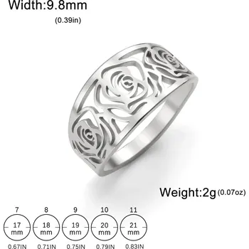 Prsten Prsten s růží | ocelový šperk - Stříbro , 11