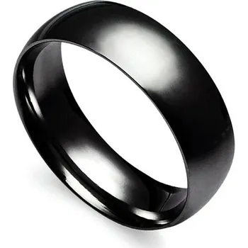 Prsten Duhový hladký ocelový prsten pro ženy | dámský prstýnek, módní šperk - černý , 11