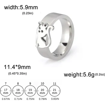Prsten Ocelový prsten s motivem | dámský šperk - Kočičí ocel , 9