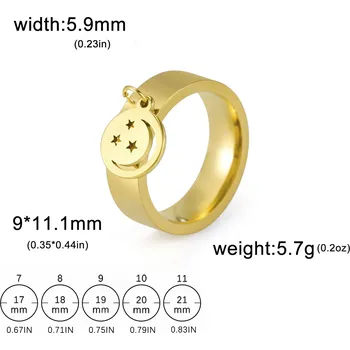 Prsten Ocelový prsten s motivem | dámský šperk - Smile Gold , 11