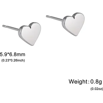 Náušnice Náušnice srdce z chirurgické oceli | dámské šperky 2 ks - Barva oceli