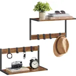 Paradox Sada 2 nástěnných věšáků BROOKLYN / Black - vintage dřevo