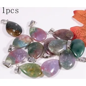 Sběratelství Přírodní krystal kapka 20x6mm | Minerální přívěsek 1 ks - Přírodní achát indický