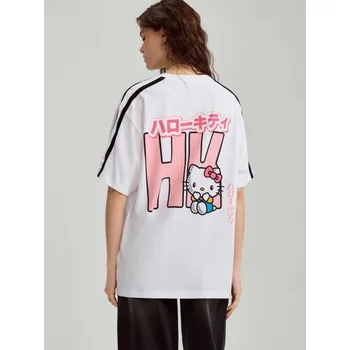 Dámská móda Tričko oversized Hello Kitty - S - House - bílý - 564GM-00X