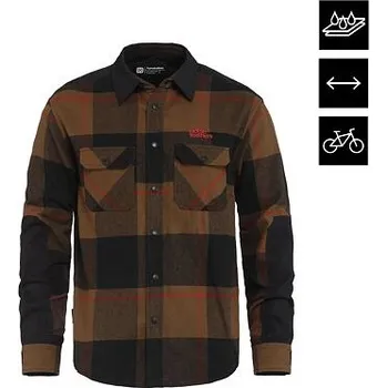 Pánská košile Technická bike košile Prom - coffee/red velikost M