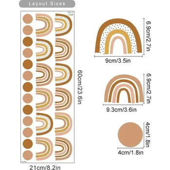 Samolepící dekorace Boho duha slunce a mraky na zeď | dětská dekorace, vinylová samolepka - SL688A