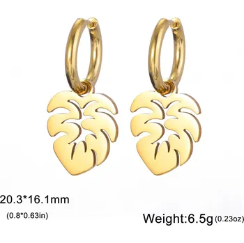 Náušnice Náušnice monstera z chirurgické oceli | šperk 2 ks - Zlatá barva