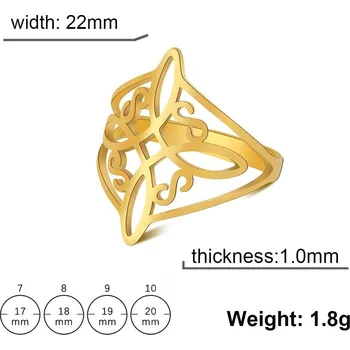 Prsten Ocelový prsten s keltským uzlem | Amulet ochrany - Zlato , 9