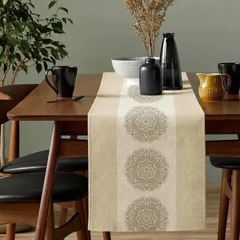 ubrus Běhoun s květinami na stůl pro boho dekorace | ubrus, běhoun na stůl - Mandala-C