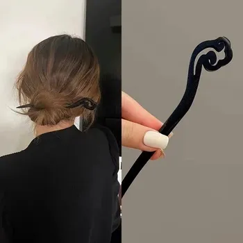 Retro dřevěná jehlice do vlasů pro ženy | dřevěná spona, vlasová ozdoba - 18