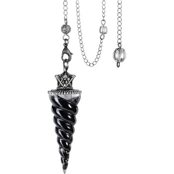 Čakrové kyvadlo z přírodních kamenů pro věštění | věštecké pomůcky - Černý obsidián