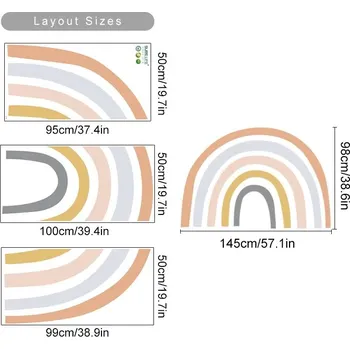 Samolepící dekorace Boho duha vinylová samolepka na zeď | dekorace na zeď, dětská dekorace - SL6189D