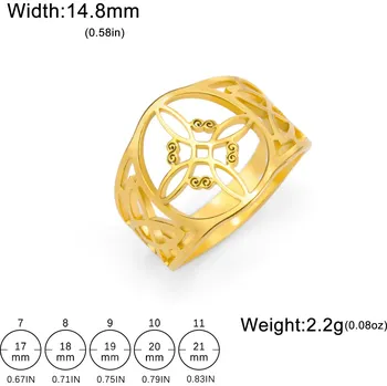 Prsten Ocelový magický prsten s keltským uzlem | šperk - Styl A Zlatá Barva , 11