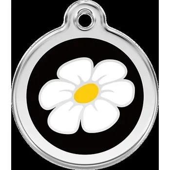 psí známka Red Dingo známka – Daisy Flower Black – Sedmikráska černá velikost známky M - 30 mm