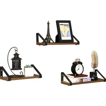 Paradox Sada 3 polic REGALO Police / Černý mat - vintage dřevo