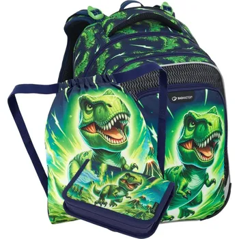 Školní batoh Školní batohový 3-dílný set Bagmaster LUMI 25 C DINOSAURUS (batoh,penál,sáček na cvičky)