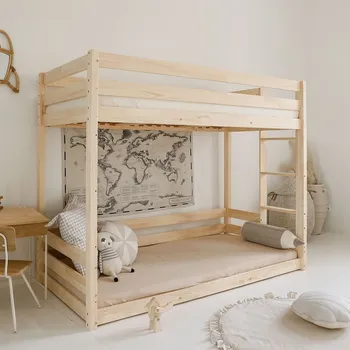Dětská postýlka Dřevěná patrová postel Basic Bunk bed - 90 x 190 cm