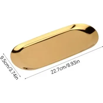 Šperkovnice Nerezový oválný tác na šperky a organizaci | šperkovnice, stolní organizér - velké zlato