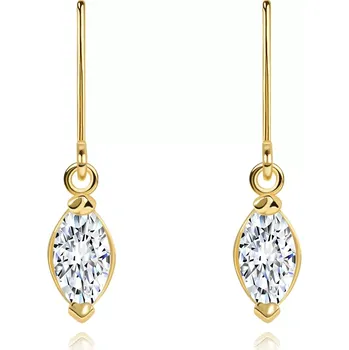 Náušnice Náušnice ze žlutého 14K zlata - zářivý zrnkovitý diamant čiré barvy