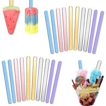 Party dekorace Akrylové nanukové tyčinky na dorty, zrcadlové akrylové nanuky, 20 kusů barevných nanukových