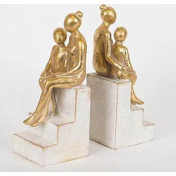 SADA 2x Zarážka na knihy zlatá