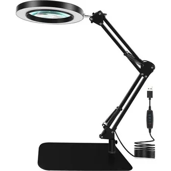 Lampička LED Stmívatelná stolní lampa s lupou LED/11W/5V černá + záruka 3 roky
