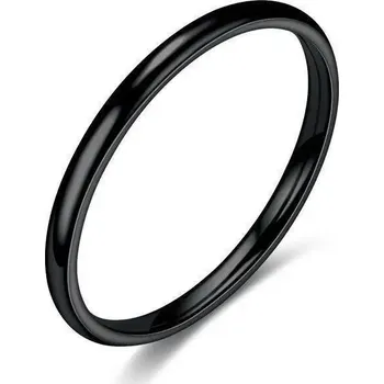 Prsten Ocelový prsten pro páry hladký | snubní prsten, módní šperk - Černá 2mm , 9