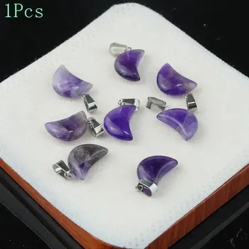 Přívěsek Přívěsek z přírodního kamene tvar měsíc 18x13 mm | amulet, krystal 1 ks - Přírodní ametyst