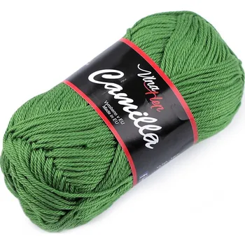 Galanterie Bavlněná pletací příze Camilla 50 g, barva 17 (8156) zelená trávová
