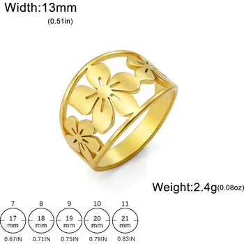 Prsten Cazador dámský ocelový prsten květinový | šperky - Zlato , 7