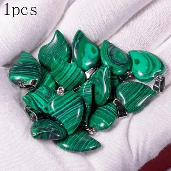 Přívěsek Přívěsek srdce z přírodního kamene | kamenný šperk 1 ks - Syntetický malachit