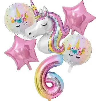 Party dekorace Jednorožčí sada balonků na narozeniny | narozeninová dekorace, party výzdoba - 6 , 32 palců