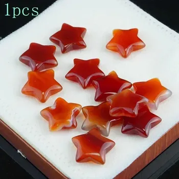 Přírodní kámen Přírodní krystal hvězda 20mm | ochranný amulet 1 ks - Přírodní červený achát